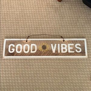 Brandy Melville “Good Vibes” wood sign